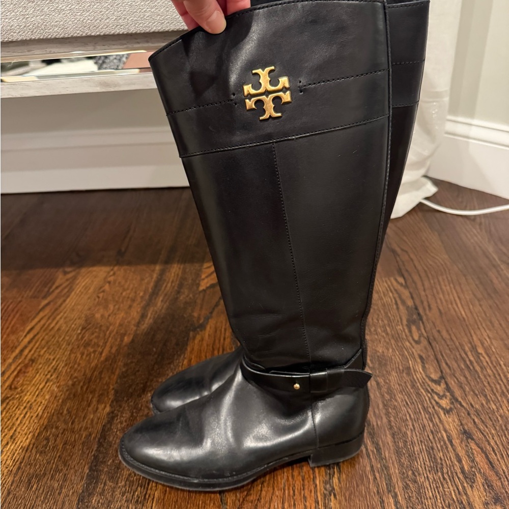 Tory Burch Black Leather Riding Boots